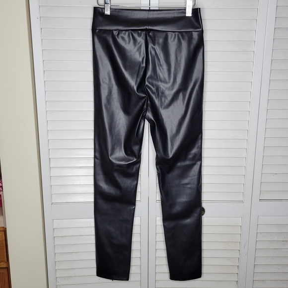 Bohme Karina Black Faux Vegan Leather High Rise Pull-On Pants XS (00-0) EUC - Picture 8 of 14